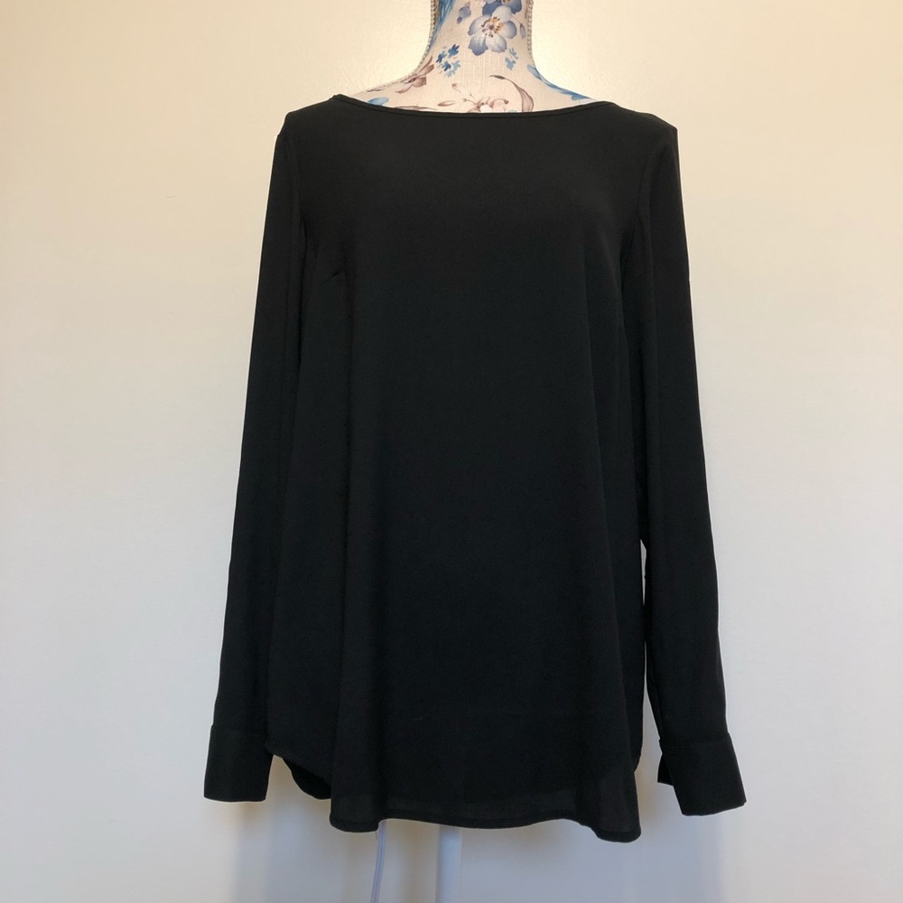 Ann Taylor basic black sheer top size small - Picture 1 of 8